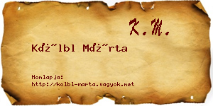 Kölbl Márta névjegykártya