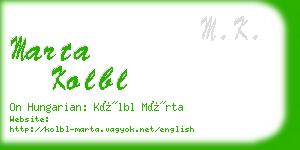 marta kolbl business card